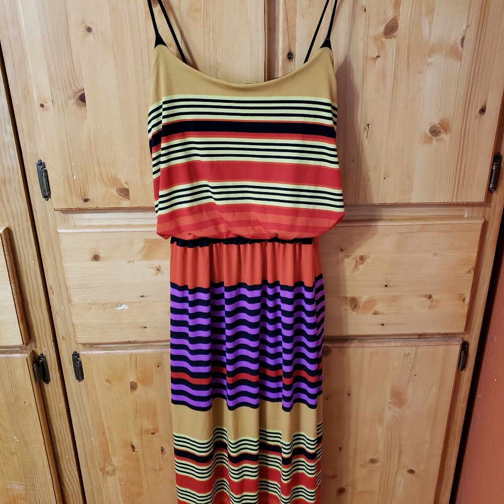 Striped Spaghetti Strap Maxi Dress